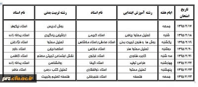 برنامه امتحانات مشمولین ماده28 استخدامی آموزش وپرورش- اردیبهشت-95