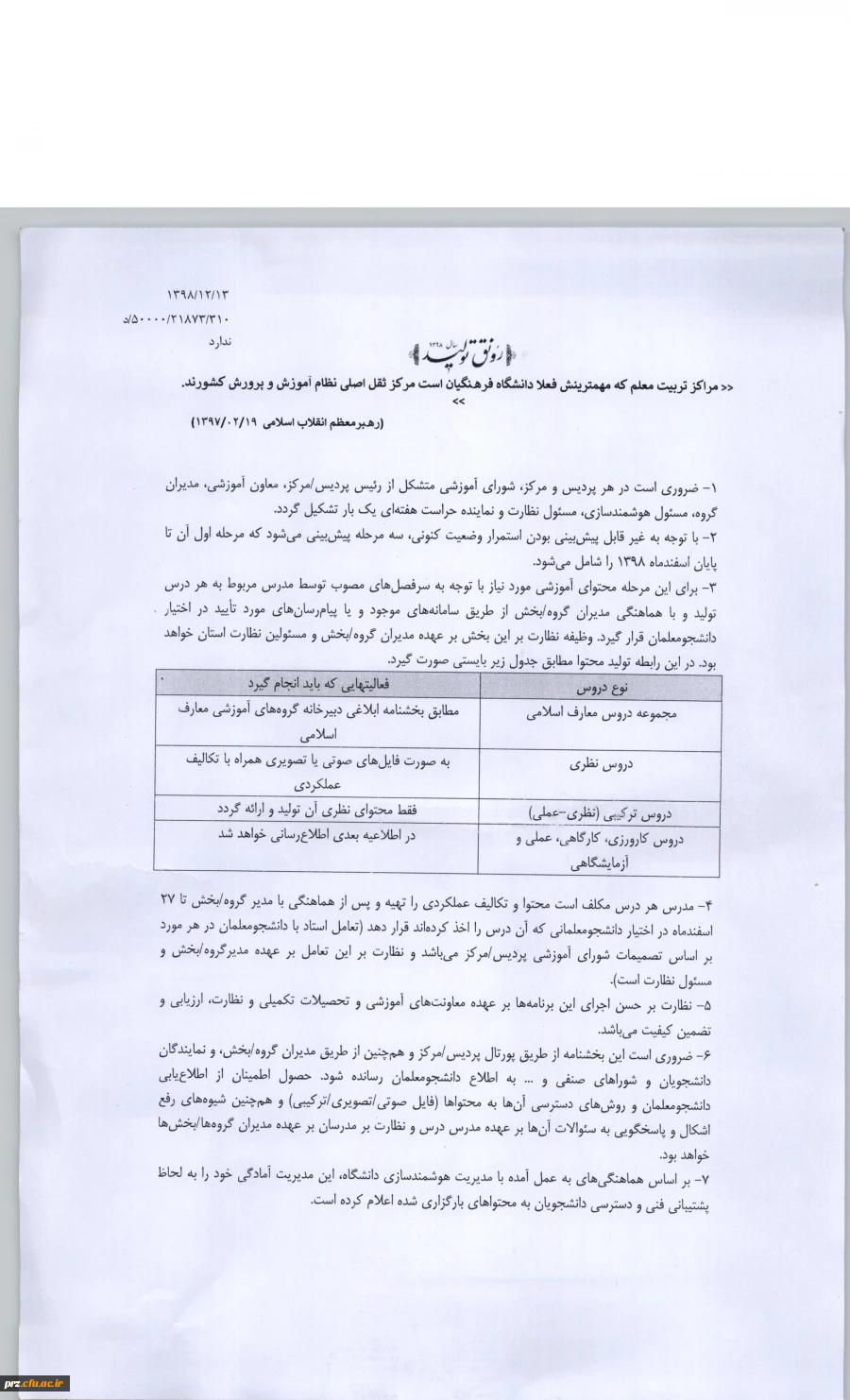 برنامه ریزی سازمان مرکزی درباره ی فعالیتهای آموزشی تعطیلی دانشگاه در رابطه با ویروس کرونا