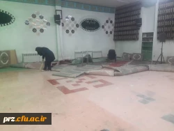 نظافت و غبار روبی نمازخانه ی پردیس به مناسبت ماه مبارک رمضان 2