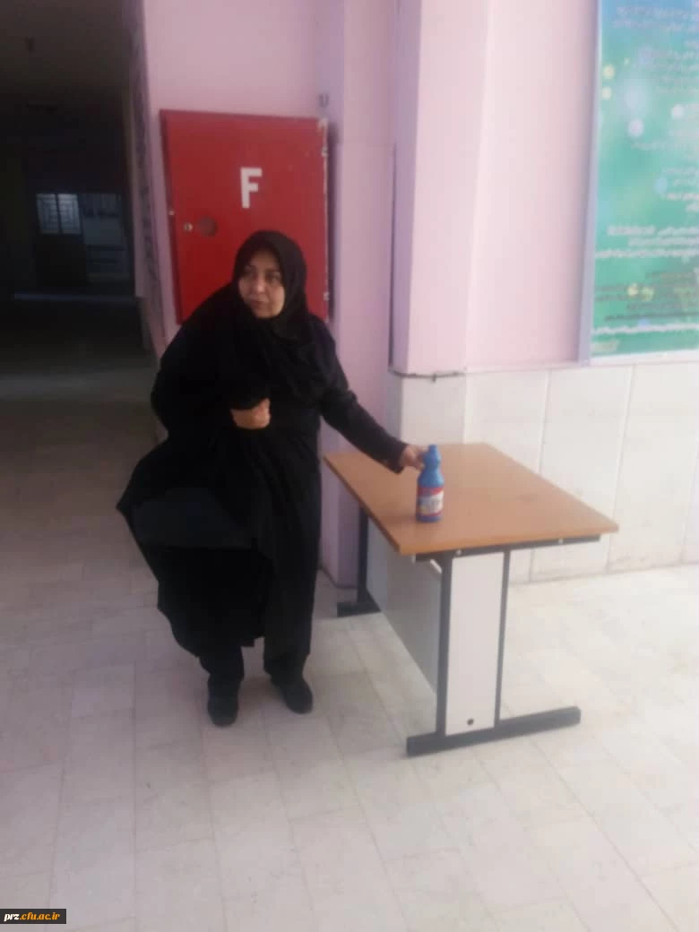 بازدید سرپرست پردیس رسالت پس از ضدعفونی از خوابگاه شهید حبیب الله خسروی